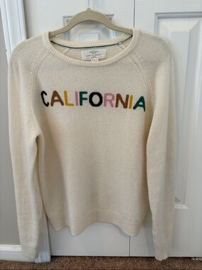 Trovata Cream Crewneck Sweater with Multicolor "CALIFORNIA" Lettering